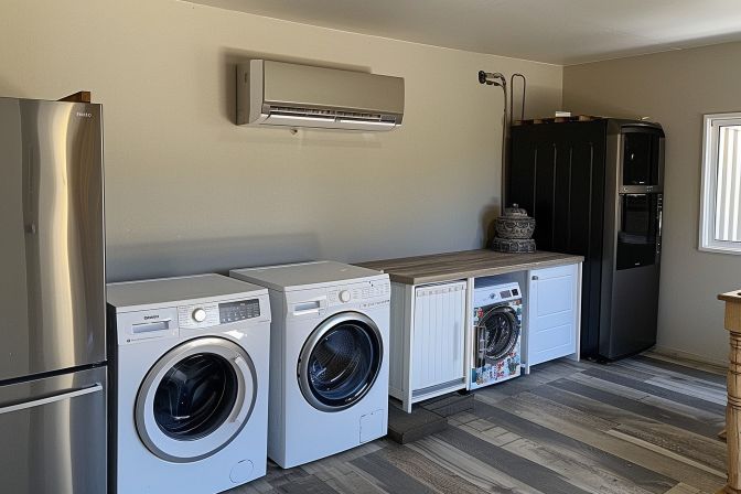 Properly spaced air conditioner in home to prevent energy waste. Properly spaced air conditioner in home to prevent energy waste.