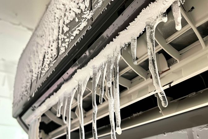 Thawing frozen evaporator coils on a home air conditioning unit. Thawing frozen evaporator coils on a home air conditioning unit.